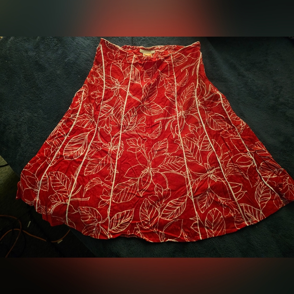Covington Red Floral A-Line Skirt